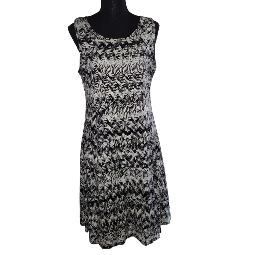 ❤️K Jordan Black/White Print Dress❤️Size Large